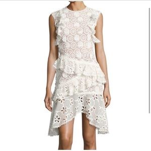 Alexis white lace dress with open back